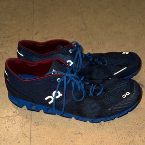 On Running Navy and Red Sneakers